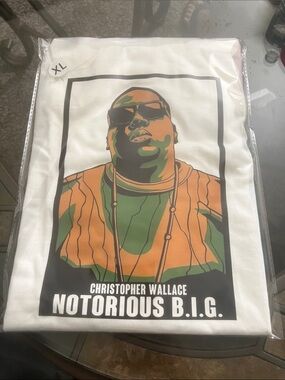 White Short-Sleeve Graphic Tee with Multicolor Portrait